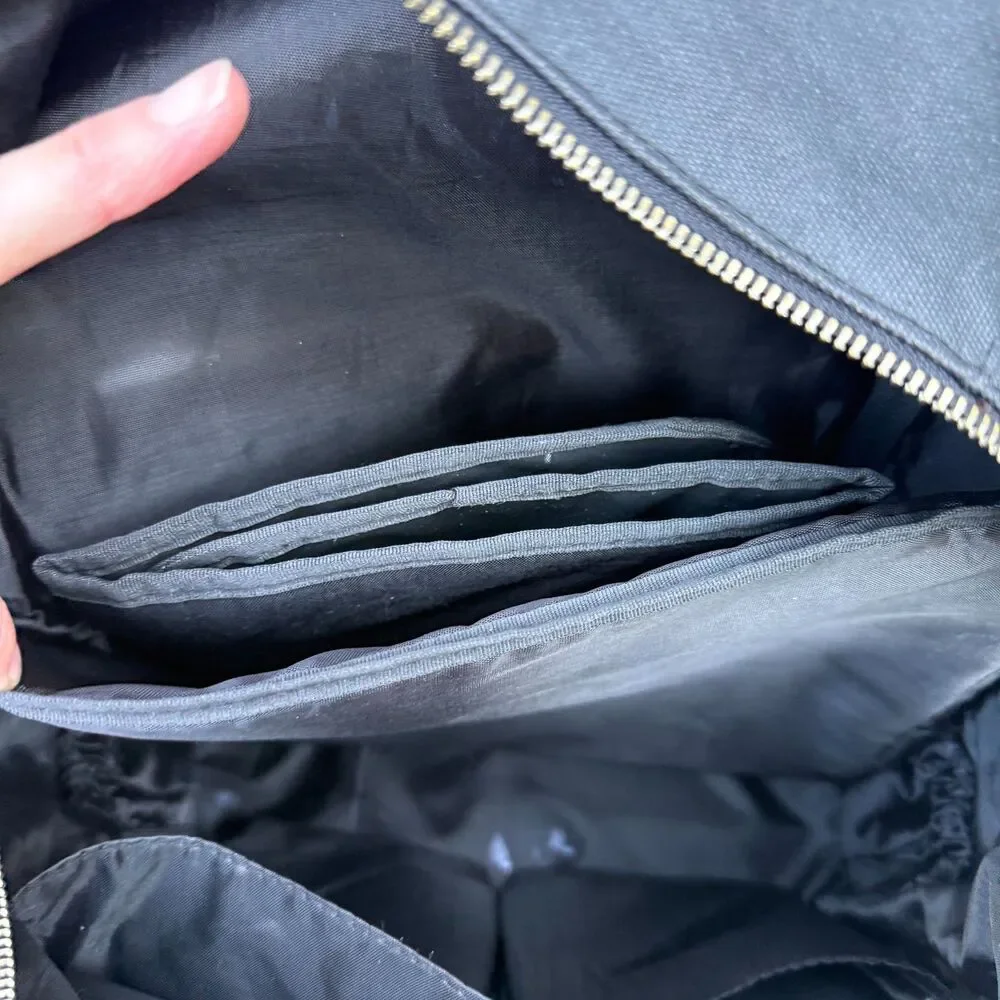 The Honest Company Black Faux Leather Vegan Backpack Diaper Bag